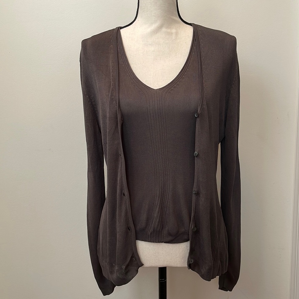 Max Studio V-Neck Cardigan and Tank